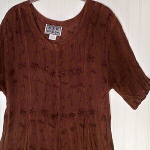 M.P.H. Brown Crepe Dress, 3X